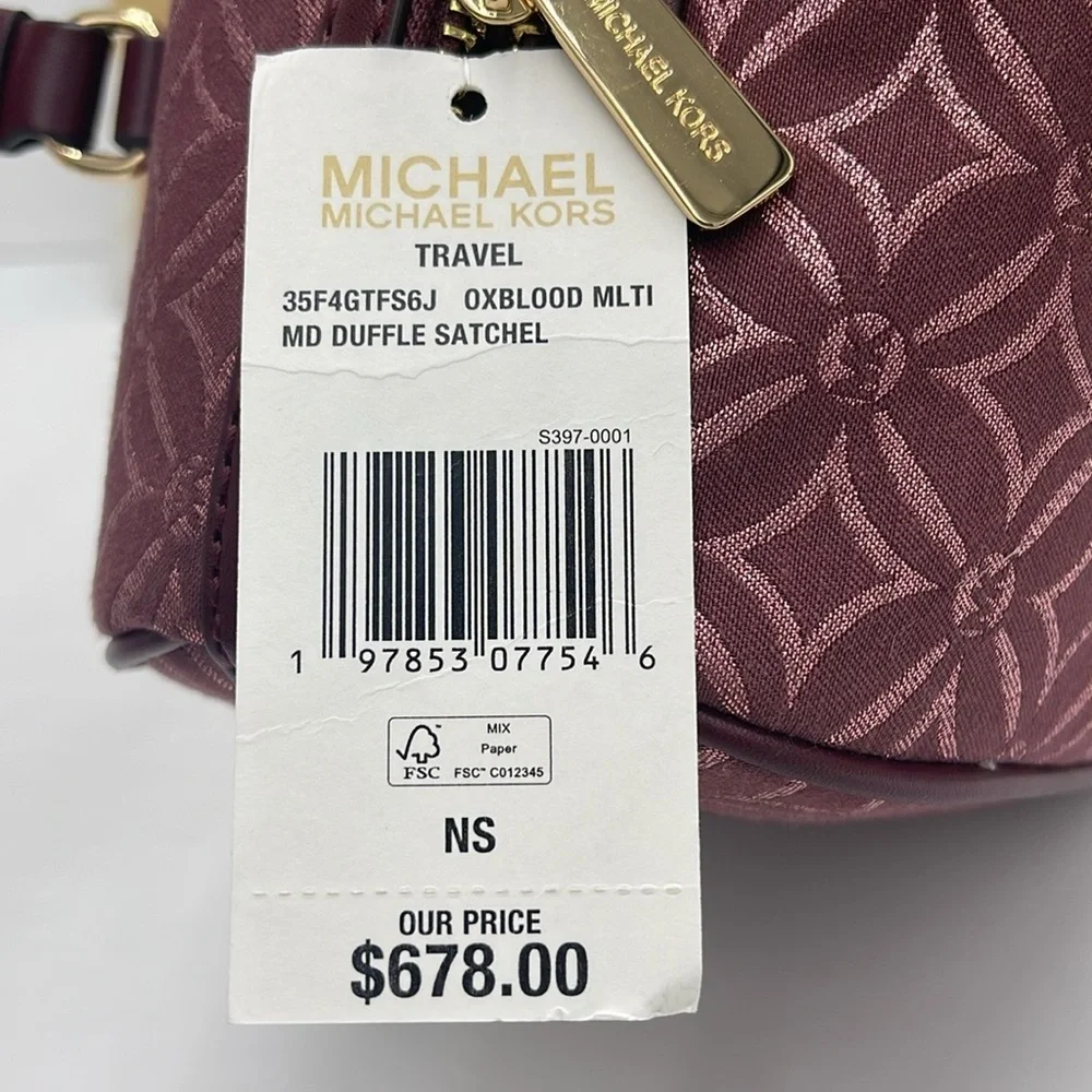 MICHAEL KORS JST TRAVEL MEDIUM DUFFLE SATCHEL SHOULDER CROSSBODY BAG MK …